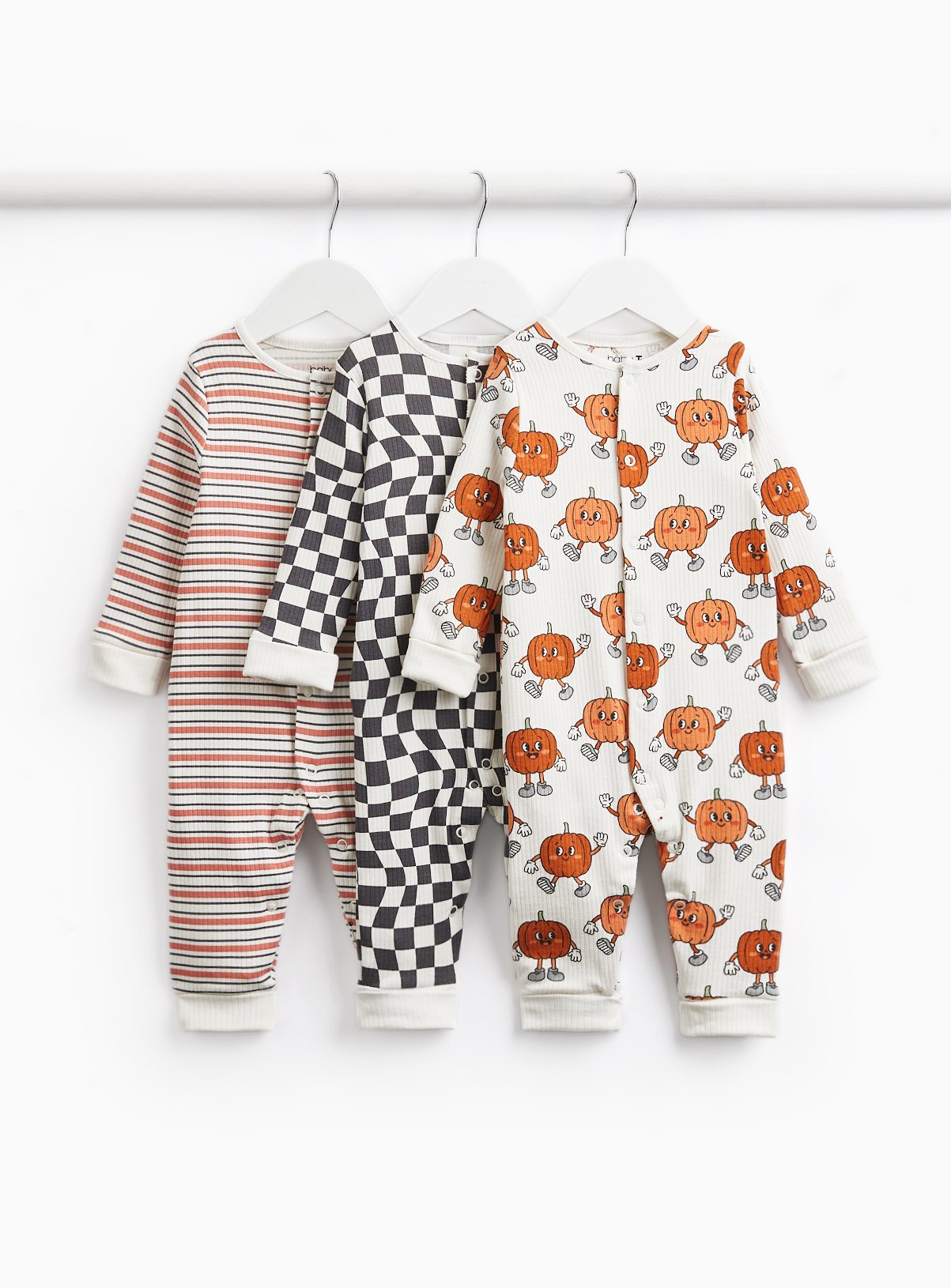 Halloween Print Sleepsuits 3 Pack Up to 1 mth - Image 1 thumbnail